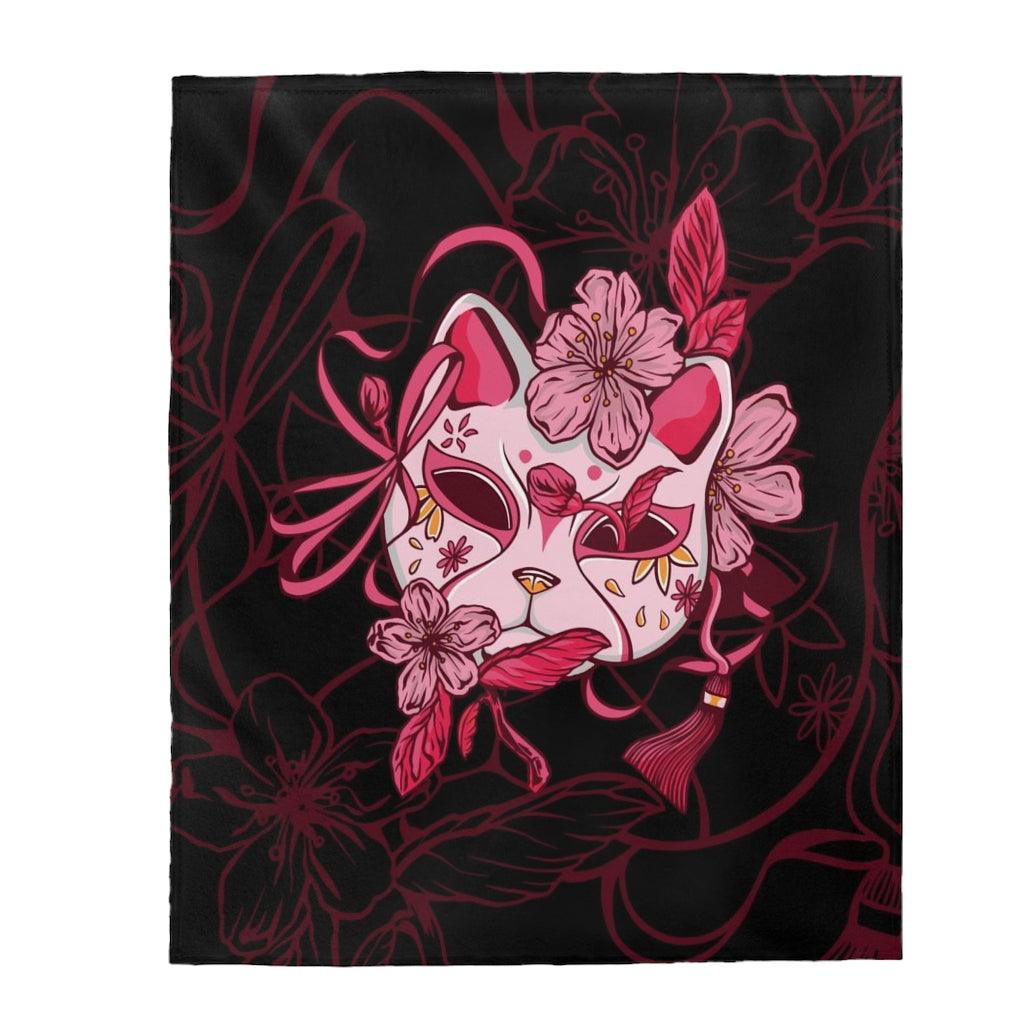 Japanese Cat Mask Anime Blanket - PlayWhatever