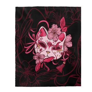 Japanese Cat Mask Anime Blanket - PlayWhatever