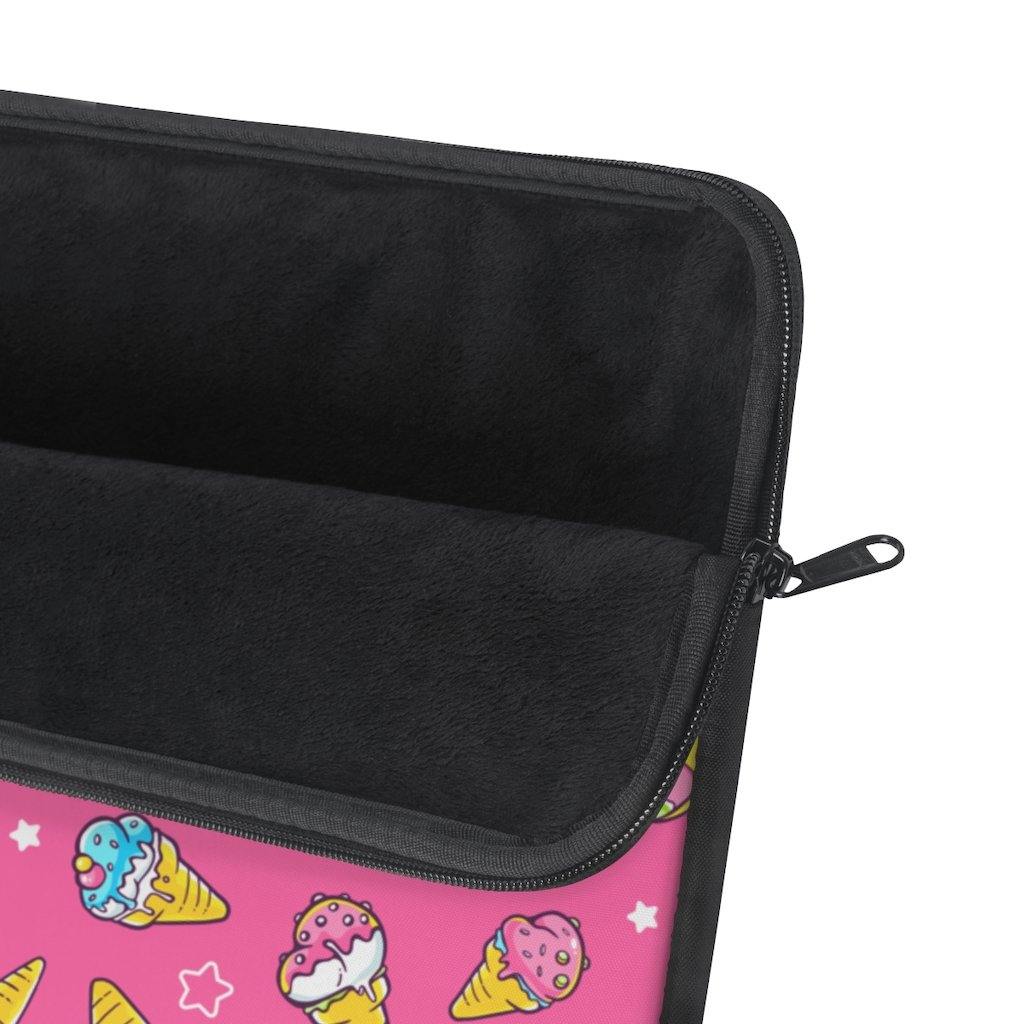 It's Ice Cream Time Cute Pink Laptop Sleeve - PlayWhatever