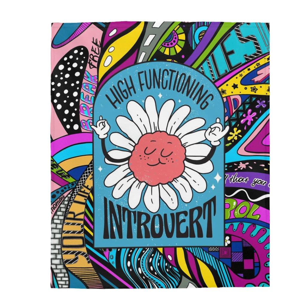 High Functioning Introvert Plush Blanket - PlayWhatever