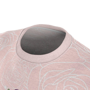 Cats and Roses Have Me Smiling Unisex AOP Tee - PlayWhatever