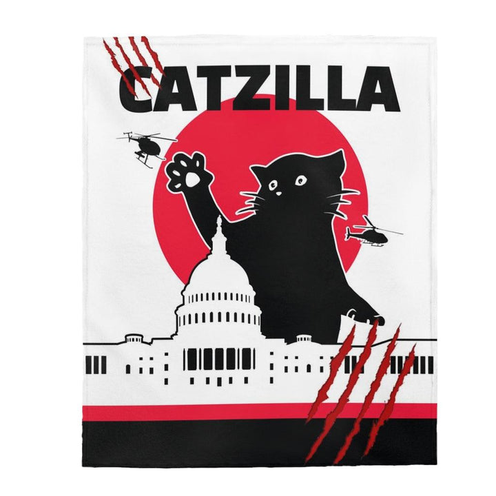 Catzilla Terror Halloween Blanket - PlayWhatever