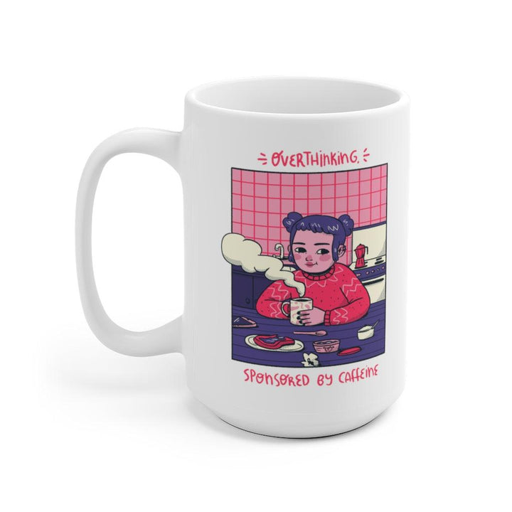 Overthinking Cute Girl Ceramic Mug - PlayWhatever
