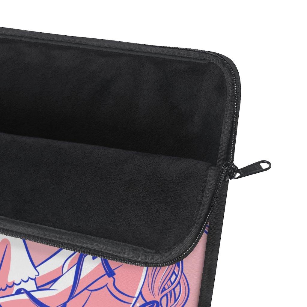 Cute Pink Anime Girl and Cat Laptop Sleeve - PlayWhatever