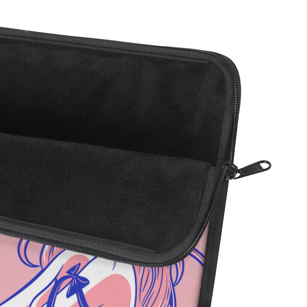 Cute Pink Anime Girl and Cat Laptop Sleeve - PlayWhatever