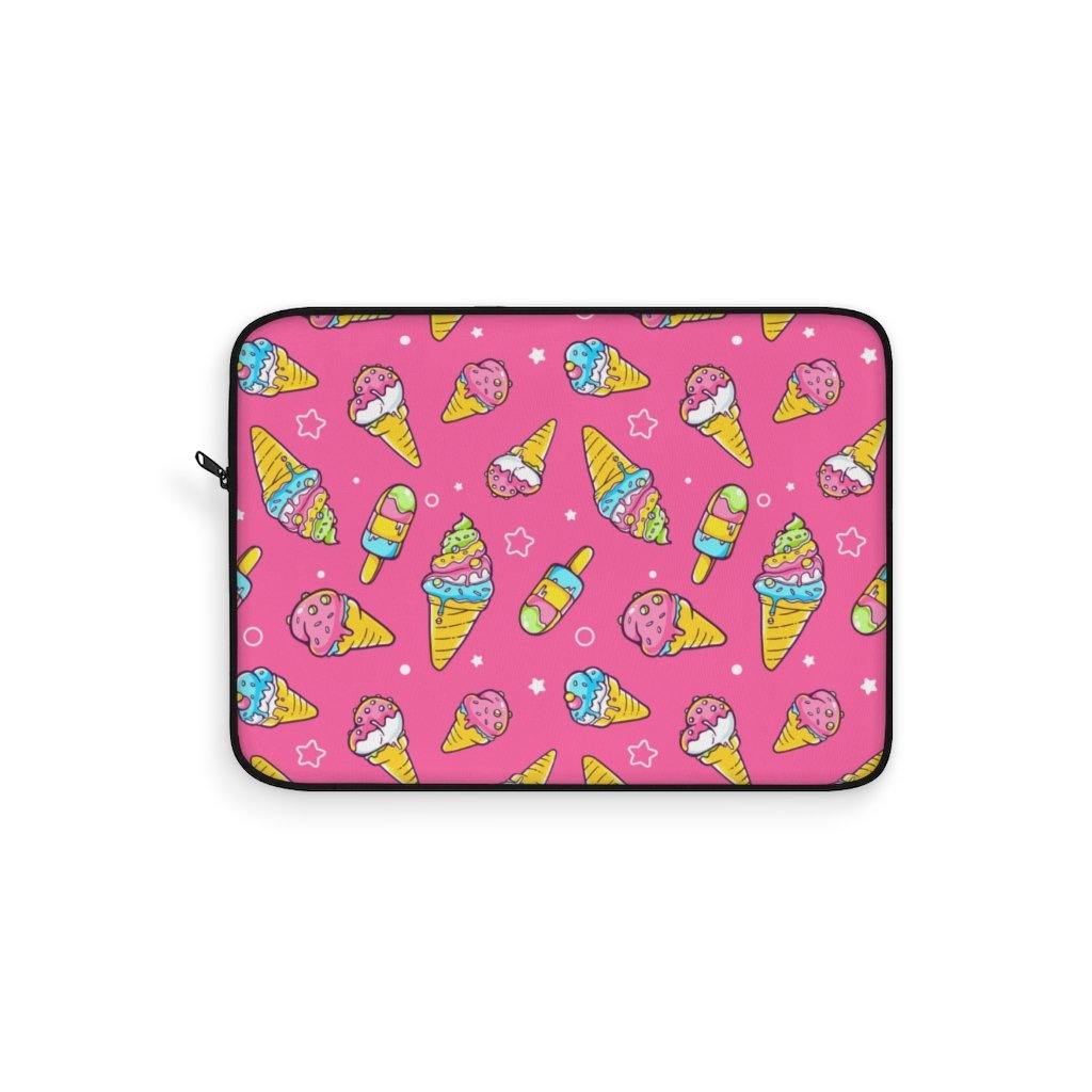 It's Ice Cream Time Cute Pink Laptop Sleeve - PlayWhatever