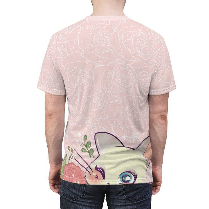 Cats and Roses Have Me Smiling Unisex AOP Tee - PlayWhatever