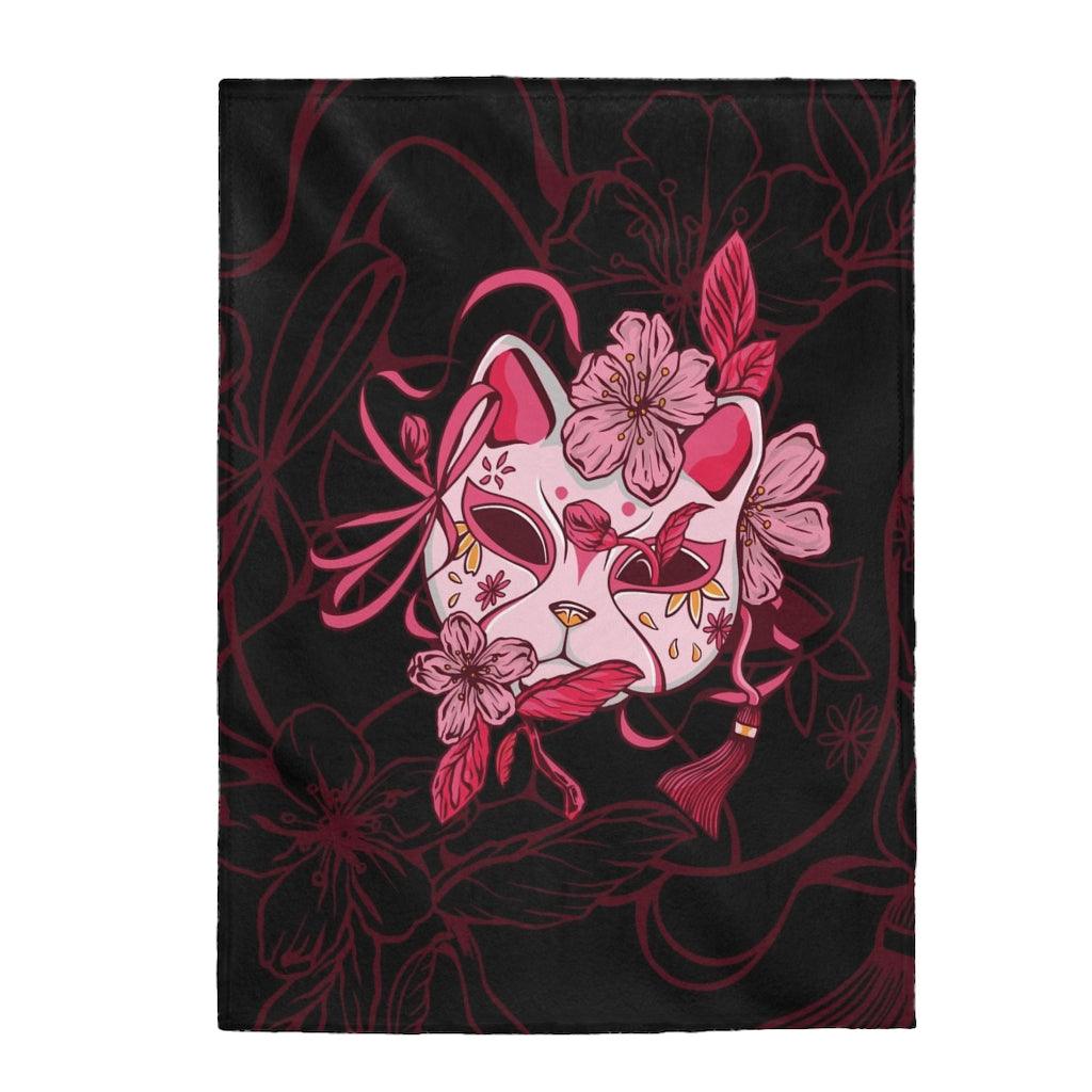 Japanese Cat Mask Anime Blanket - PlayWhatever
