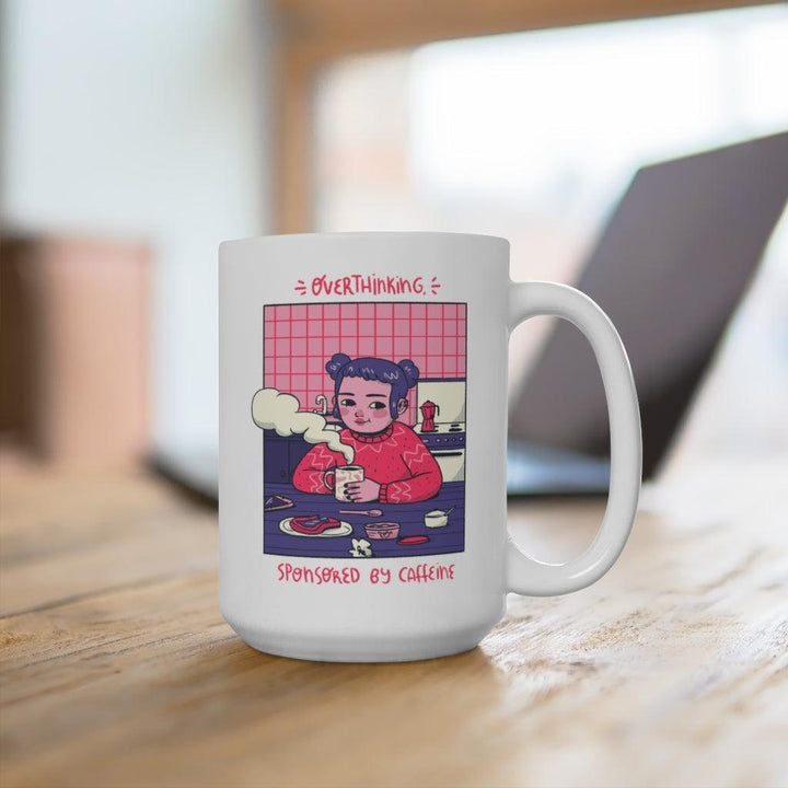 Overthinking Cute Girl Ceramic Mug - PlayWhatever