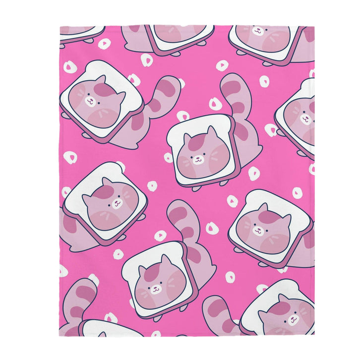 Cute Toast Kitten Velveteen Plush Blanket - PlayWhatever
