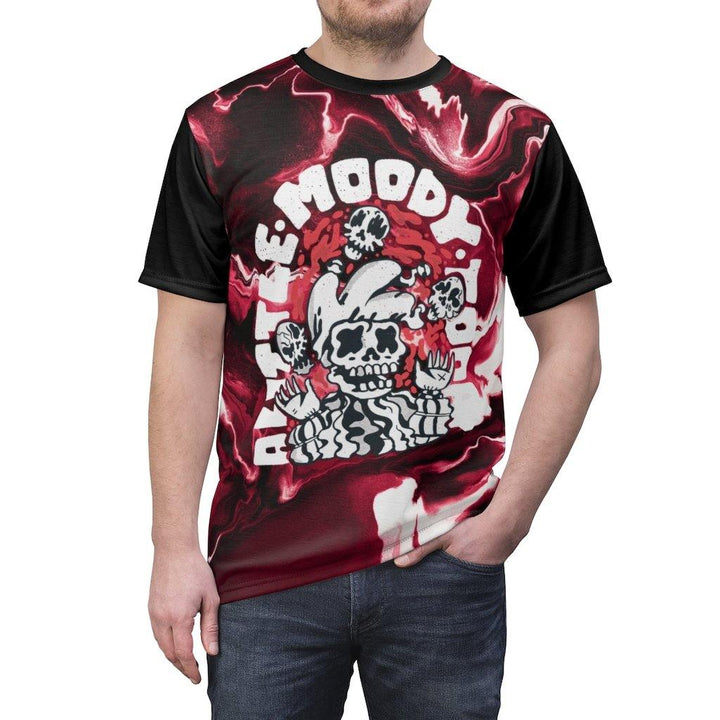 A Little Moody Today Skulls and Blood Unisex AOP Tee - PlayWhatever