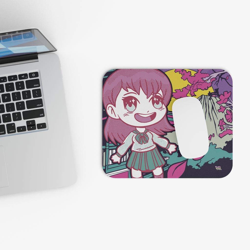 Anime School Girl in Japan Mouse Pad - PlayWhatever