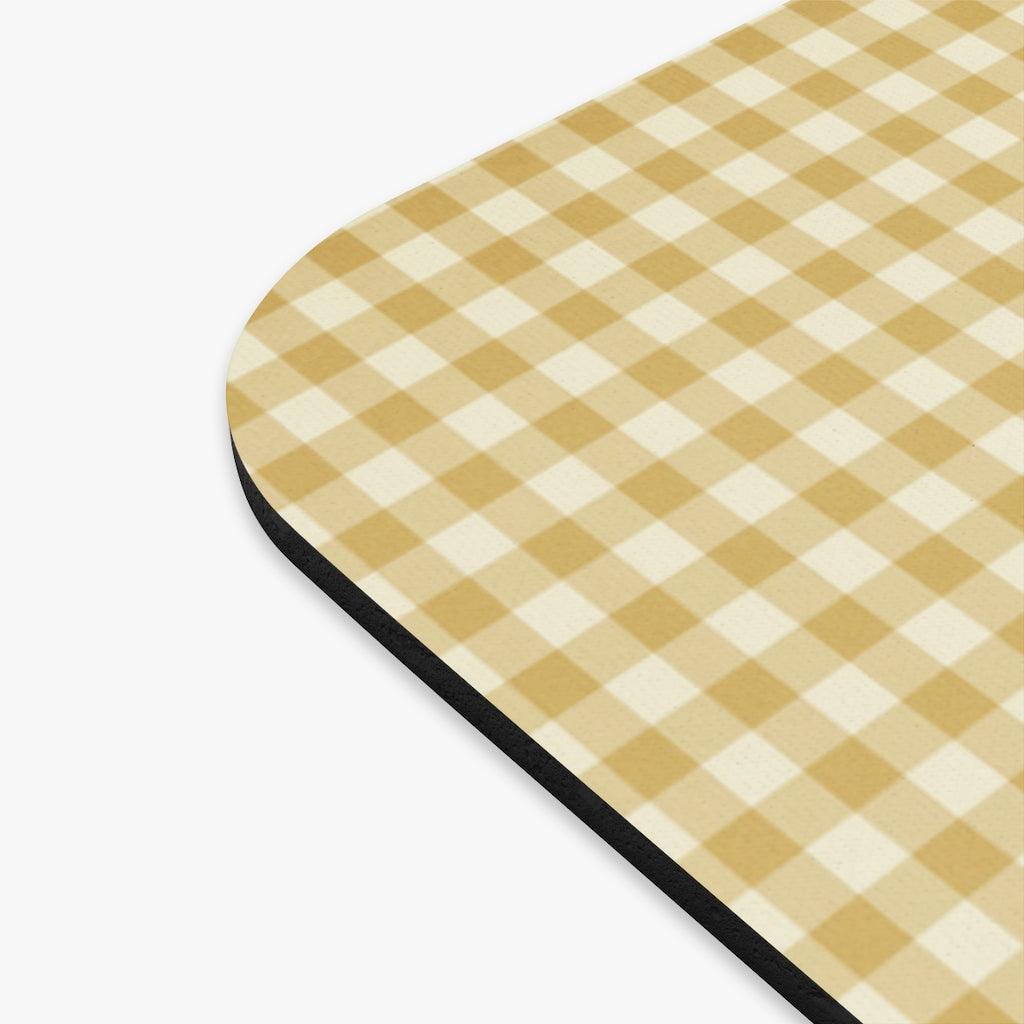 Anime Girl Teddy Bear Gingham Plaid Mouse Pad - PlayWhatever