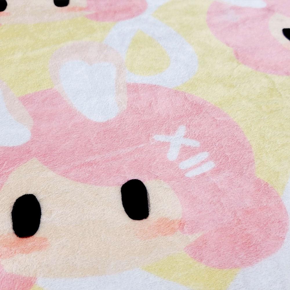 Kawaii Pastel Pink Bunny Girl Throw Blanket - PlayWhatever