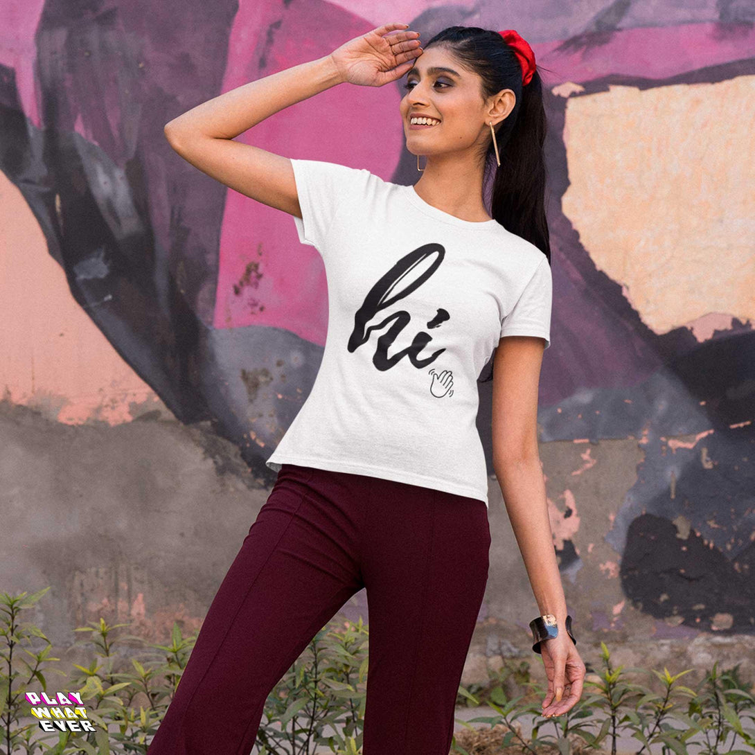 Hi *Wave* Cute Emoticon Unisex T-Shirt - PlayWhatever