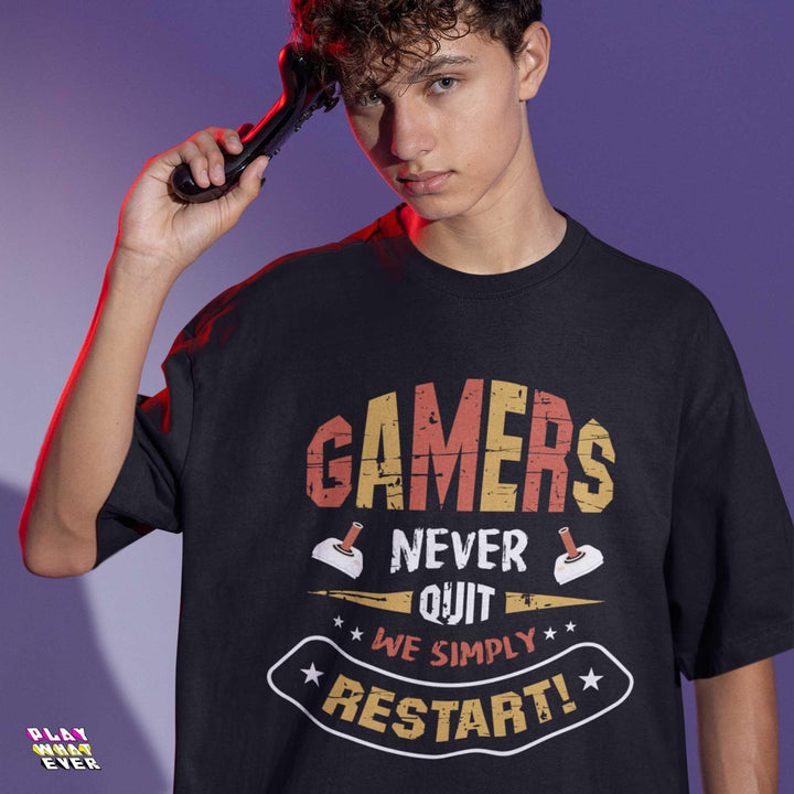 Gamers Never Quit We Simply Restart Ultra Cotton T-Shirt - PlayWhatever