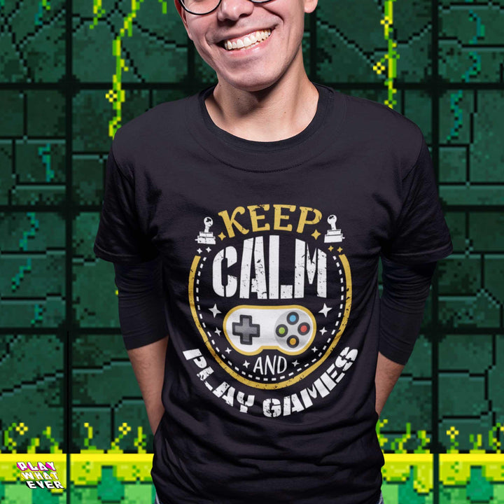 Keep Calm and Play Games Ultra Cotton Gamer T-Shirt - PlayWhatever