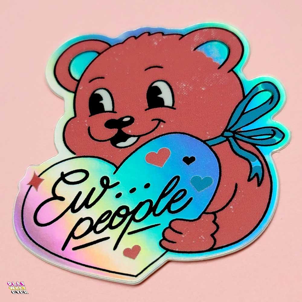 Anti-Valentine Bear Waterproof Vinyl Sticker - PlayWhatever