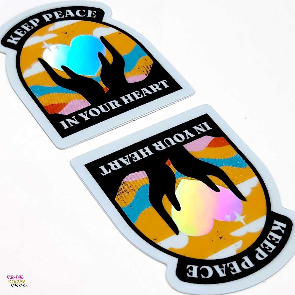Keep Peace In Your Heart Holographic Vinyl Sticker - PlayWhatever