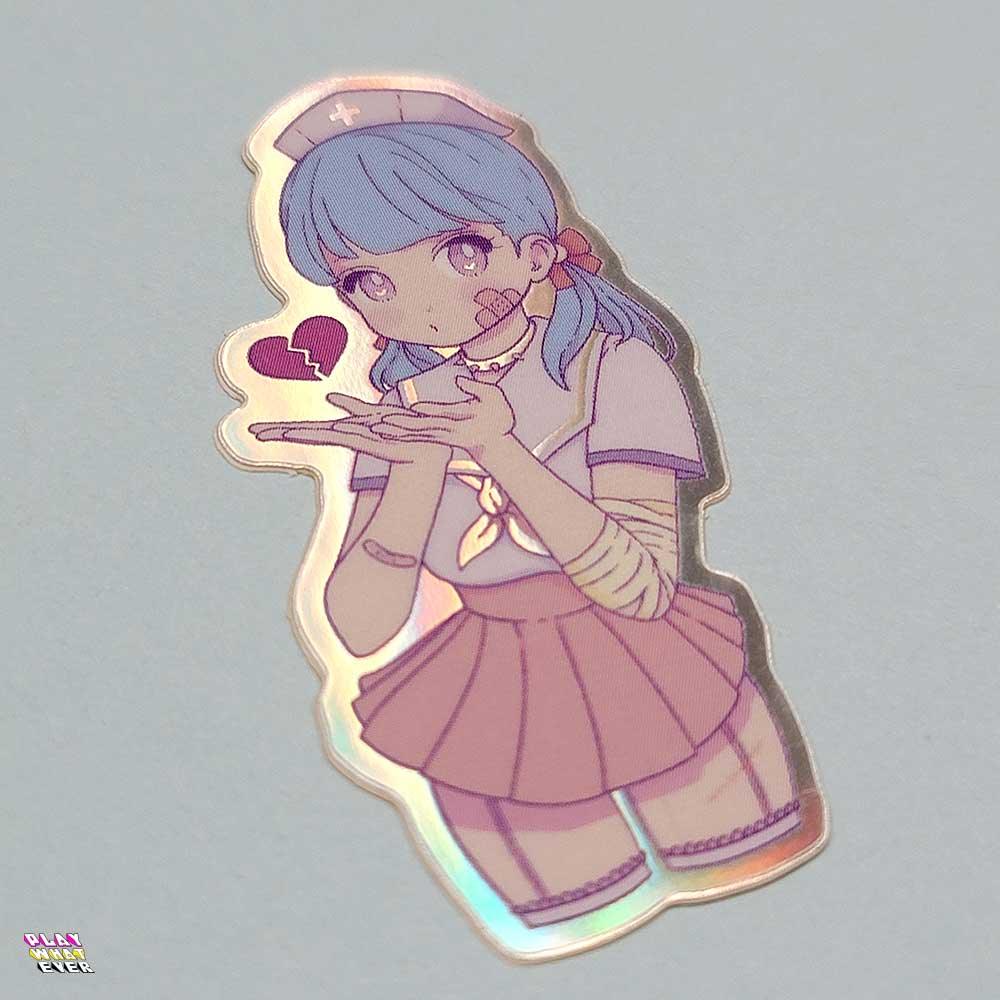 Anime Girl Nurse Waterproof Glitter Vinyl Sticker - PlayWhatever