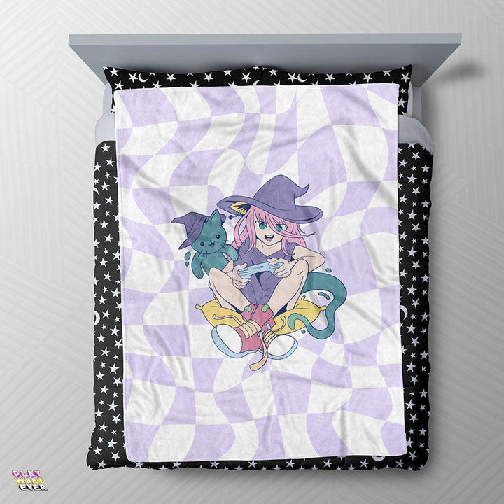 Witch Gamer will Win Kawaii Anime Blanket - PlayWhatever