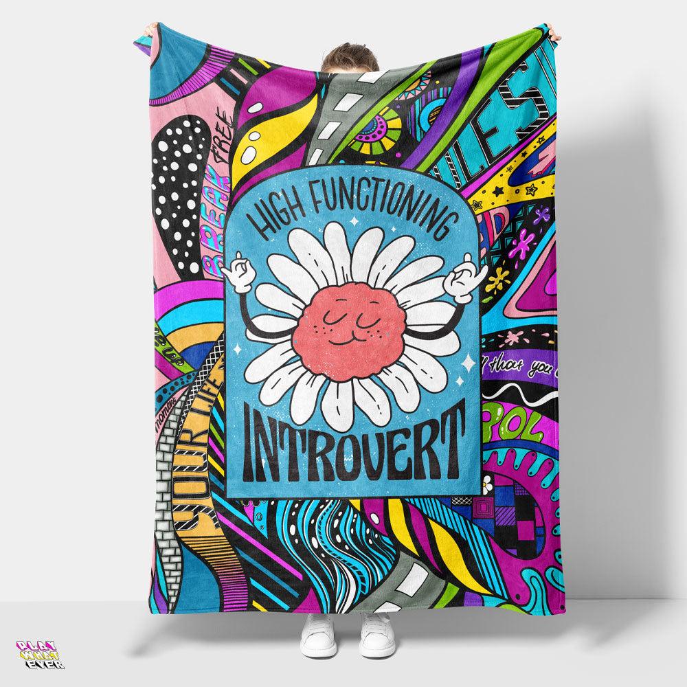 High Functioning Introvert Plush Blanket - PlayWhatever