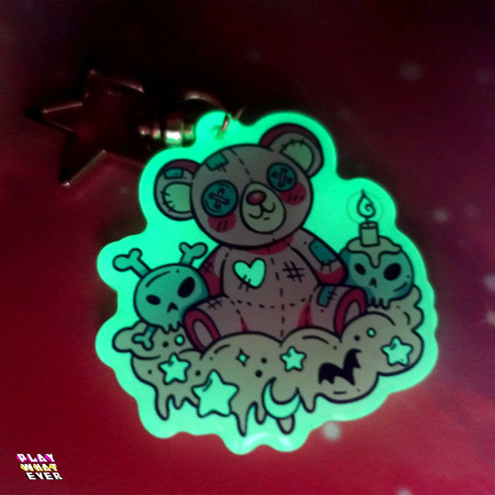 My Haunted Bear Glow In the Dark Keychain - PlayWhatever