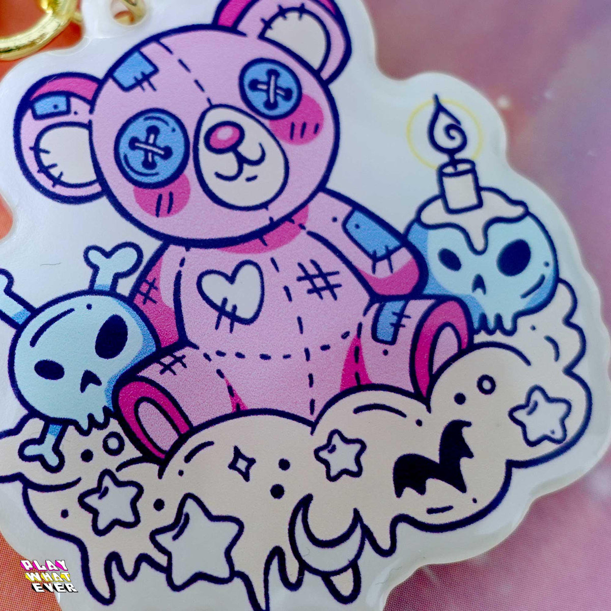 My Haunted Bear Glow In the Dark Keychain - PlayWhatever