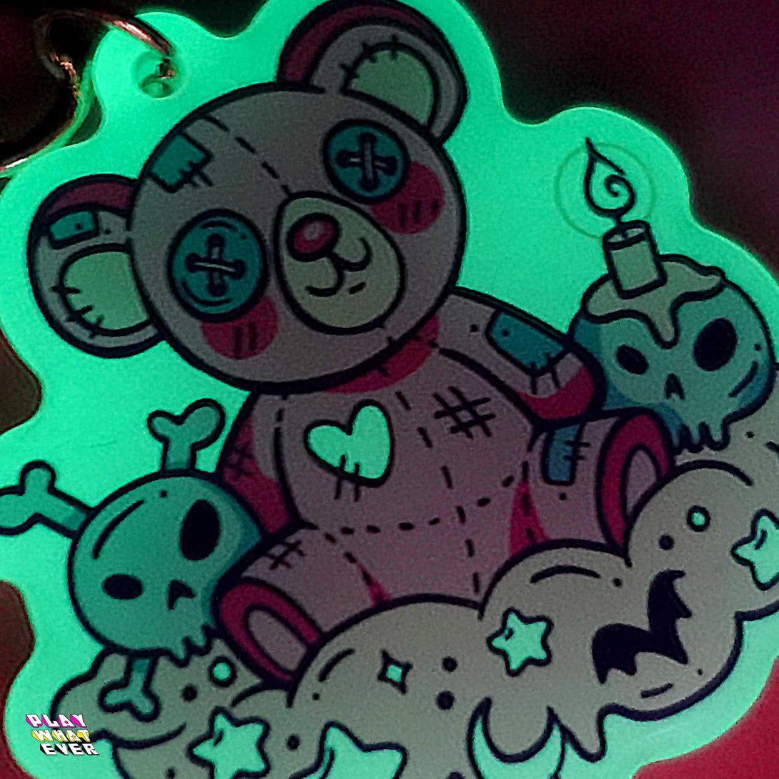 My Haunted Bear Glow In the Dark Keychain - PlayWhatever