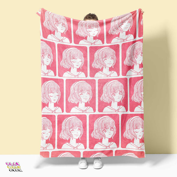 Laugh Cry Sleep Anime Emotions Anime Blanket - PlayWhatever