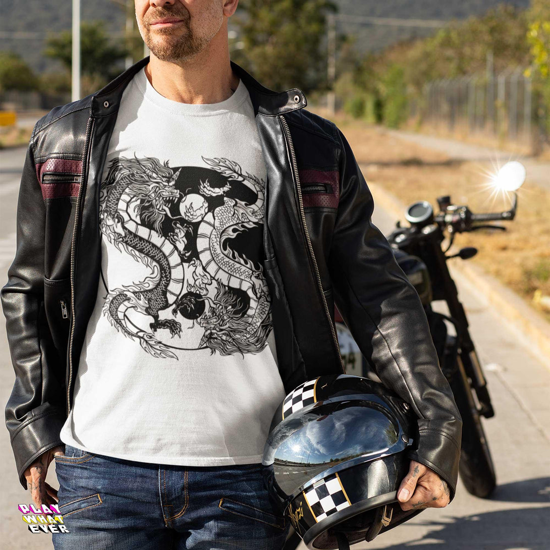 Yin Yang Dragon Tattoo Shirt - PlayWhatever