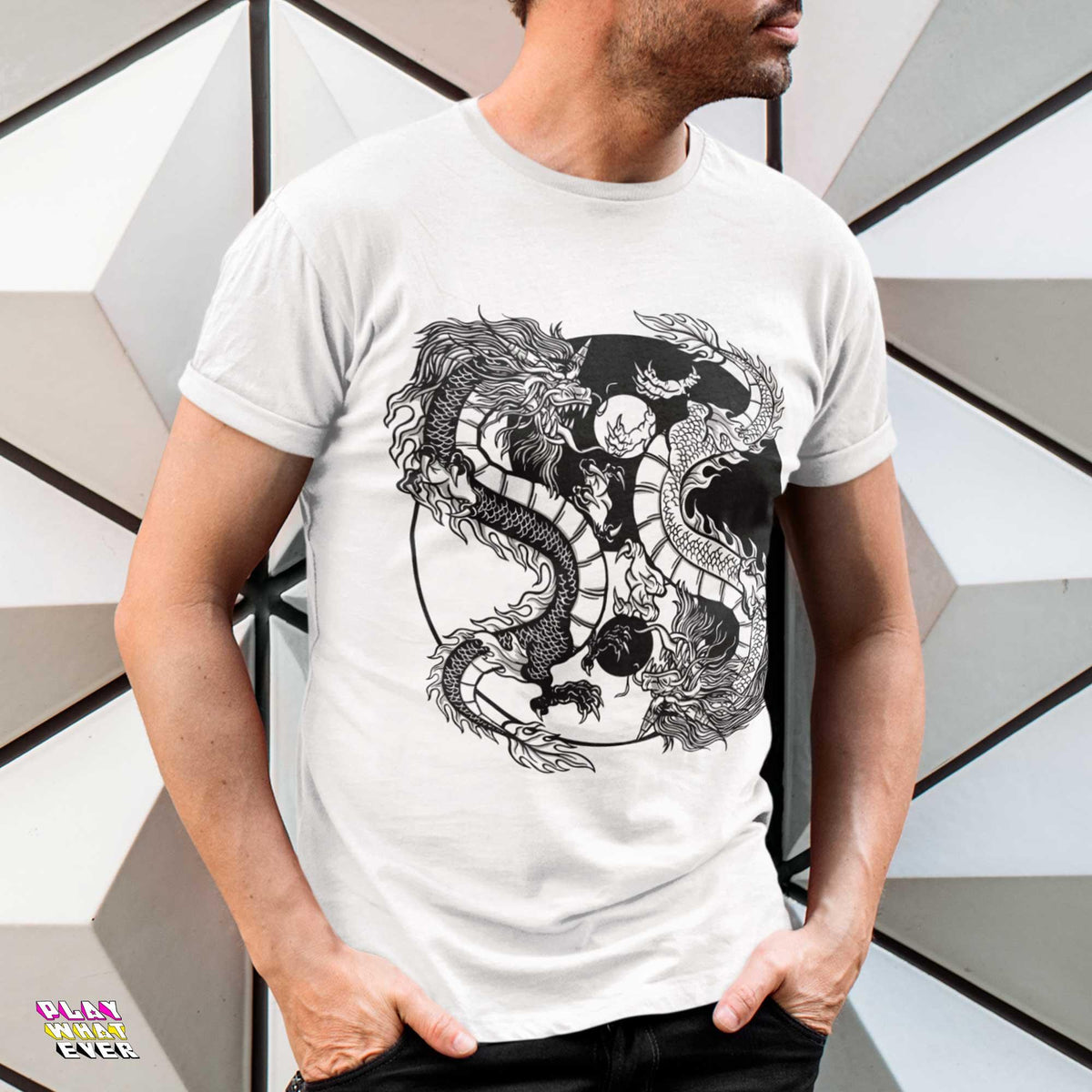 Yin Yang Dragon Tattoo Shirt - PlayWhatever