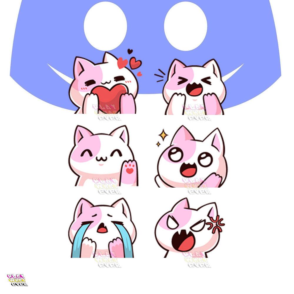 Discord Emotes Pack: Cute Pink Cat - PlayWhatever