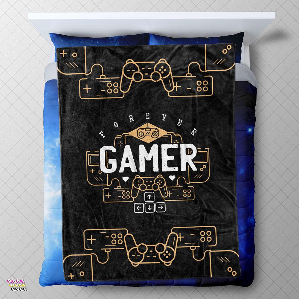 Forever Gamer Vintage Style Velveteen Plush Blanket - PlayWhatever