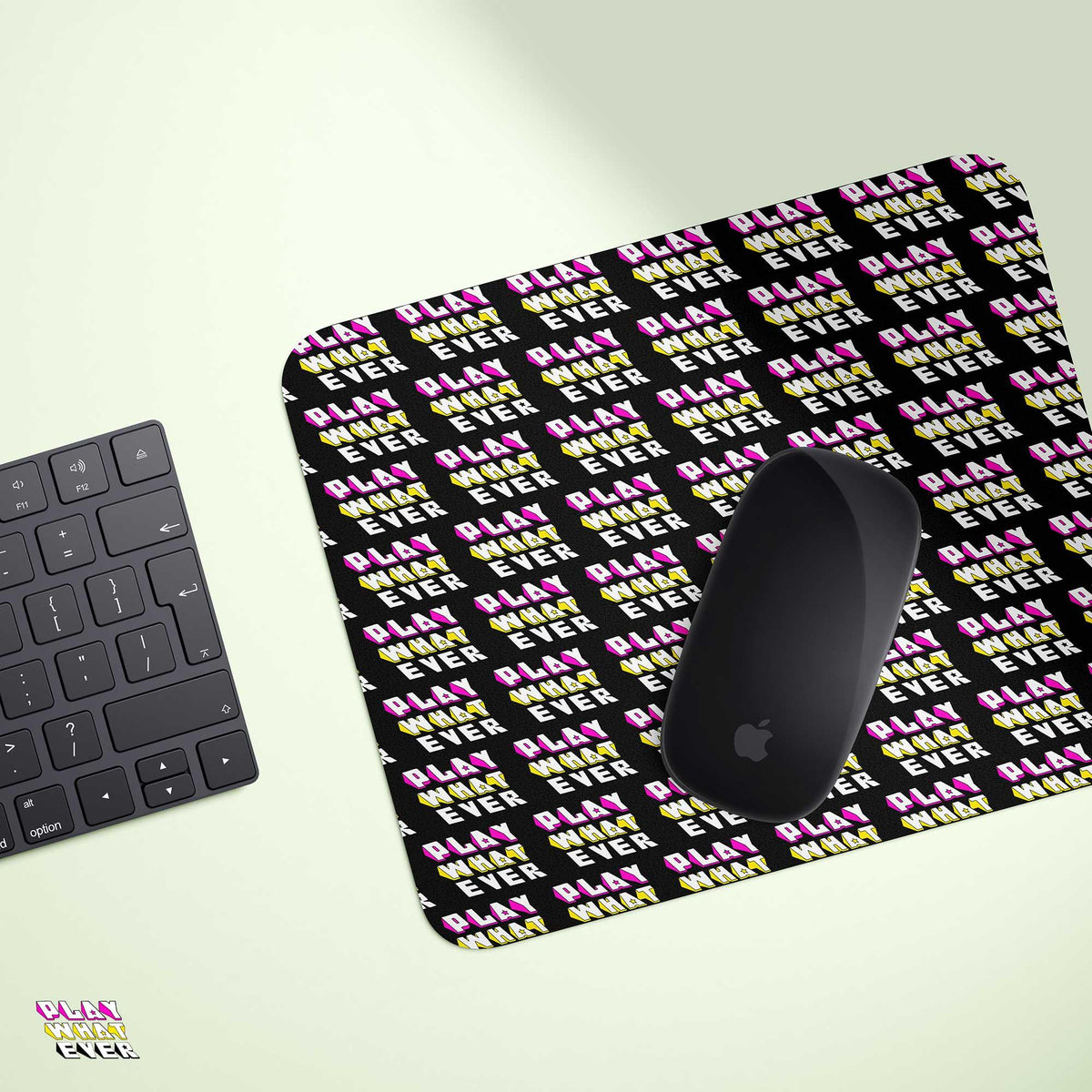 PlayWhatever Logo Pattern Mouse Pad - PlayWhatever