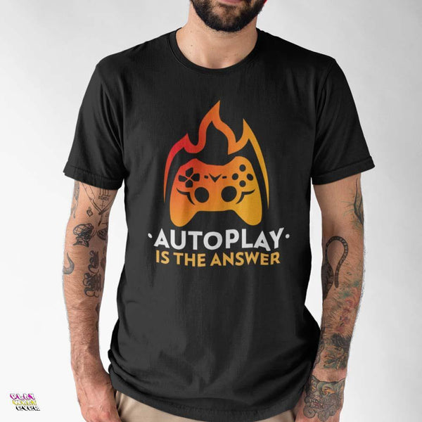 Auto Play is the Answer Gaming Ultra Cotton T-Shirt - PlayWhatever