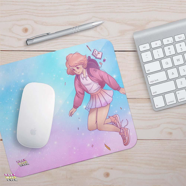 Floating Anime School Girl Mousepad - PlayWhatever