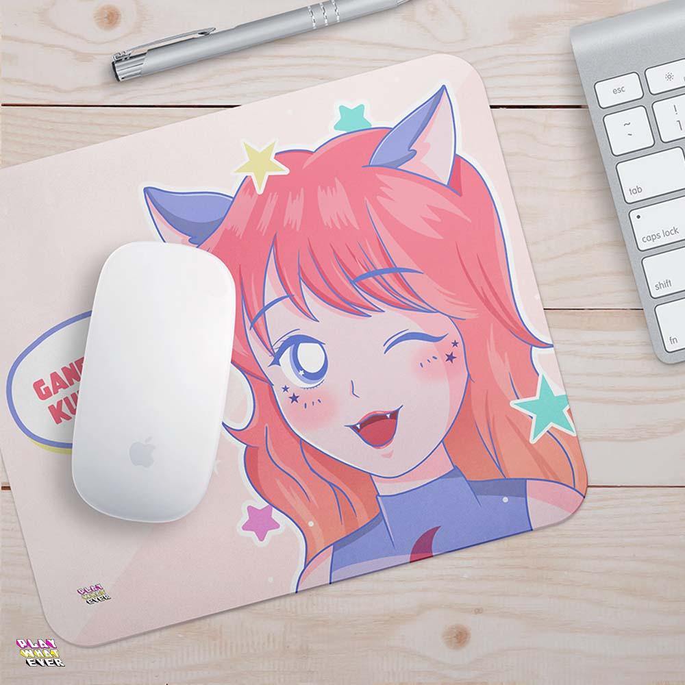 Ganbatte Kudasai Anime Cat Girl Mouse Pad - PlayWhatever