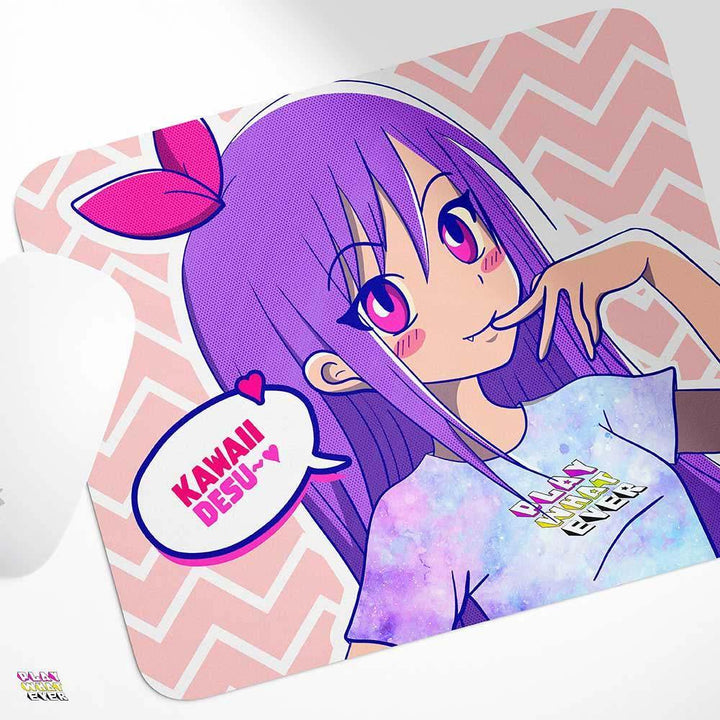 Kawaii Desu Anime Girl Mouse Pad - PlayWhatever