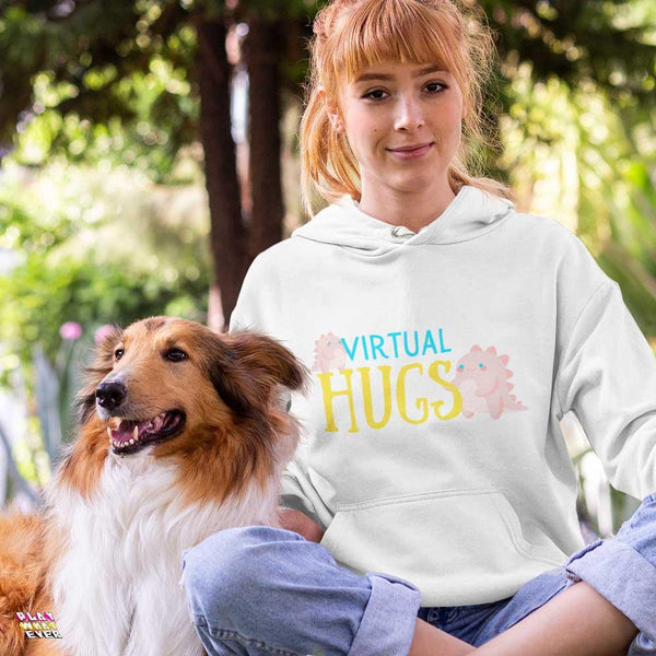 Virtual Hugs Cute Dinosaurs Hoodie - PlayWhatever