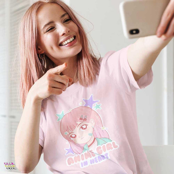 Anime Girl In Heart Cute Ultra Cotton T-Shirt - PlayWhatever