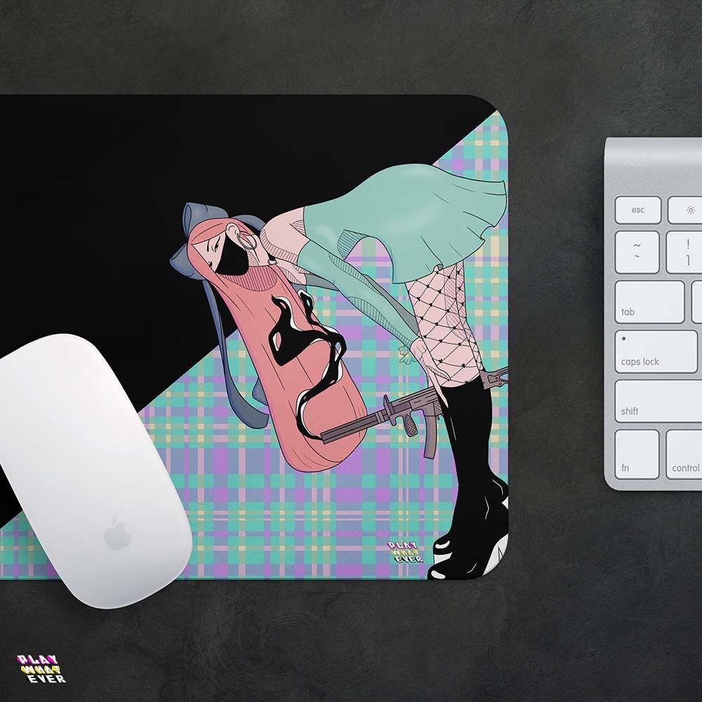 Gunslinger Girl Plaid Mouse Pad - PlayWhatever