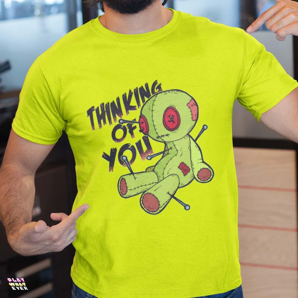 Thinking of You Voodoo Doll Funny Unisex T-Shirt - PlayWhatever