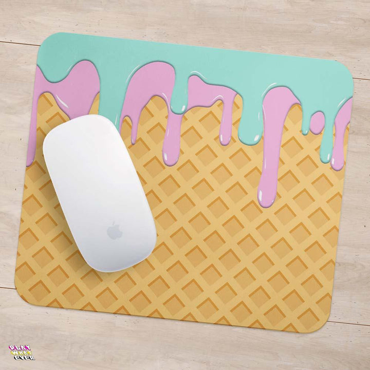 Pastel Ice Cream Waffle Mouse Pad - PlayWhatever