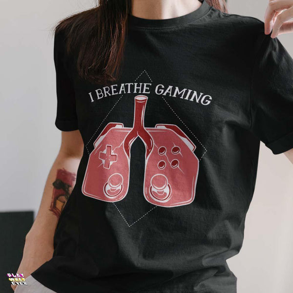 I Breathe Gaming Controller Lungs Unisex T-Shirt - PlayWhatever