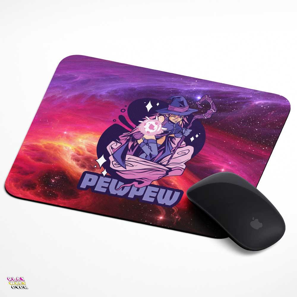 Pew Pew Purple Mage Witch Galaxy Mouse Pad - PlayWhatever
