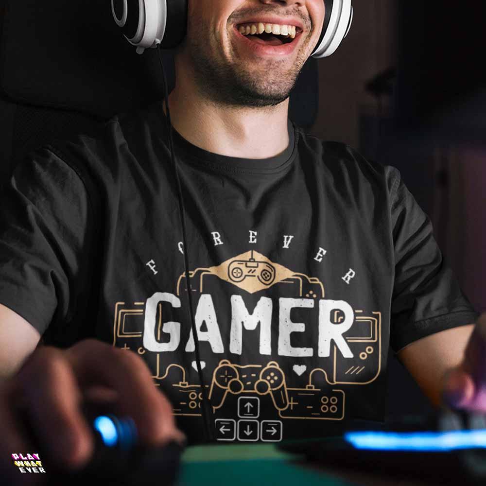 Forever Gamer Retro Gaming T-Shirt - PlayWhatever