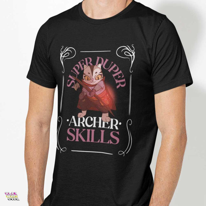 Super Duper Archer Skills Magic Cat Gamer Shirt - PlayWhatever