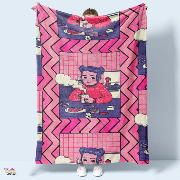 Overthinking Cute Girl Soft Blanket - PlayWhatever