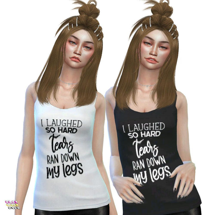 Sims 4 CC Funny Girl Quotes Tank - PlayWhatever